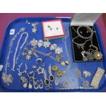 Assorted Diamanté and Other Costume Jewellery, including 'Miracle' drop earrings, brooches,