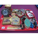 Assorted Costume Jewellery, including brooches, bead necklaces, decorative dressing table set,