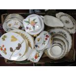 Coalport 'Ming Rose' - six dinner, six dessert and five side plates gravy boat on stand, bowl.