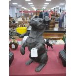 A Cold Cast Bronze of a Jack Russell Begging, 55cm high.
