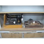 A Small Quantity of Mid XX Century Hand Tools, along with a singer electric sewing machine (untested