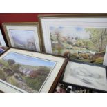 Anthony Forster, Keith Melling and Hilary Scoffield Signed Prints, L.L.Raze Peveril Castle, pencil