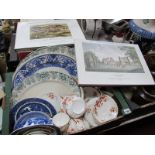 XIX Century Tea Service, blue and white plates, etc; The Castle of Ashby De-La Zouch, pub by Kenneth