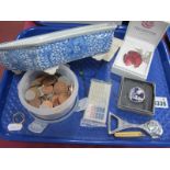 Mixed coinage, Winston Churchill bottle opener, Mackintosh ladies brooch, Chinese bowl, etc:- One