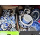 Delft Tiles, plaques, ornaments, Danish miniature plaques, Whittard blue and white storage jars,