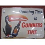 Advertising - 'Guinness Opening Time is Guinness Time' Metal Wall Sign, 50 x 70cm.