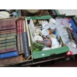 Pottery, glassware, medical reference books, etc:- Three Boxes