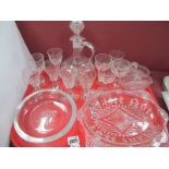 A XIX Century Jug and Wine Glasses, Waste Not Want Not dish, basket salts, Art Deco dish featuring