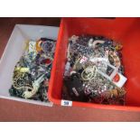 A Mixed Lot of Assorted Costume Jewellery, including bead necklaces, bangles, etc :- Two Boxes