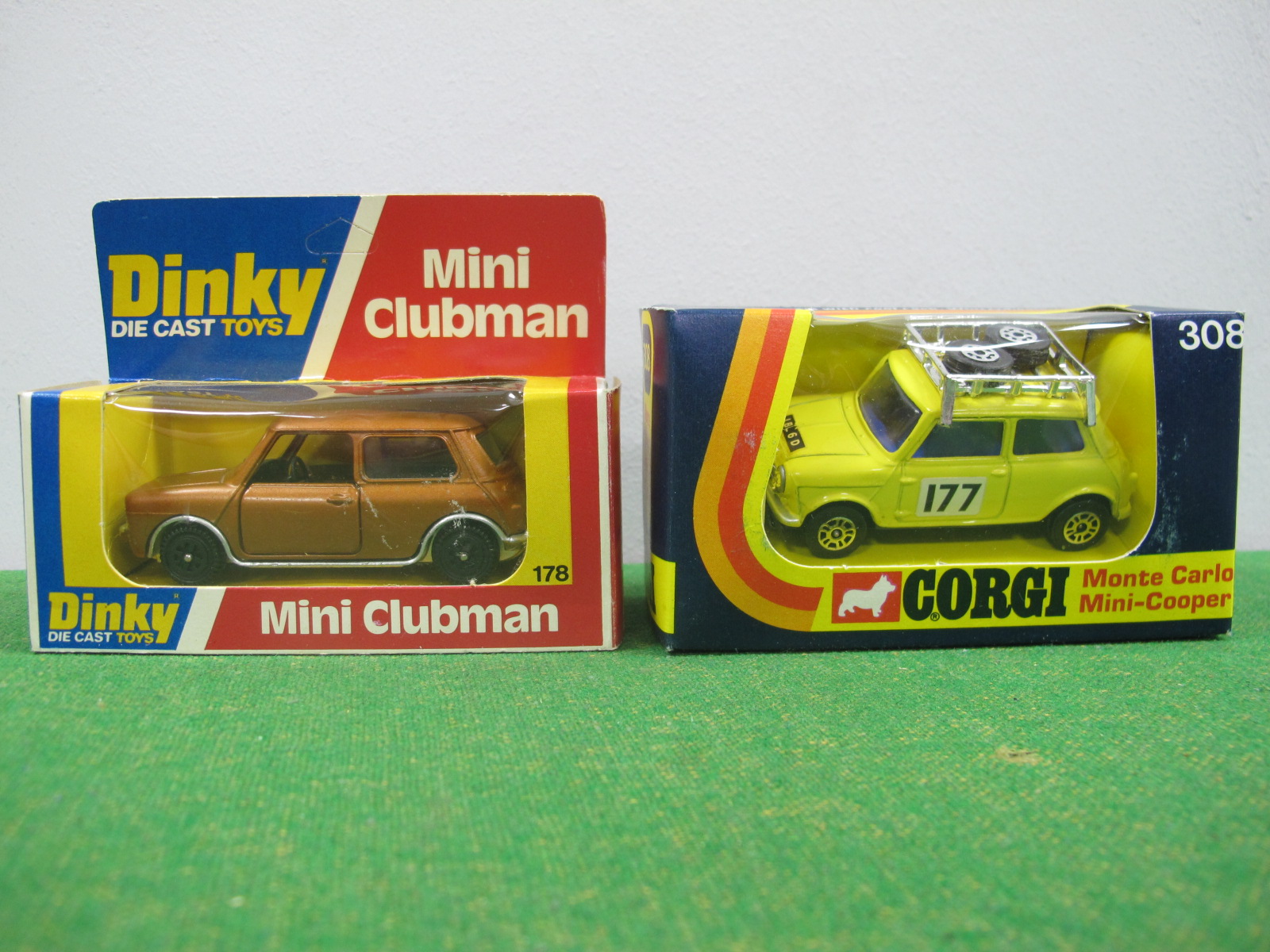 Two Boxed Diecast Model Mini's, comprising of Corgi #308 Monte Carlo Mini cooper, Dinky Toys #178