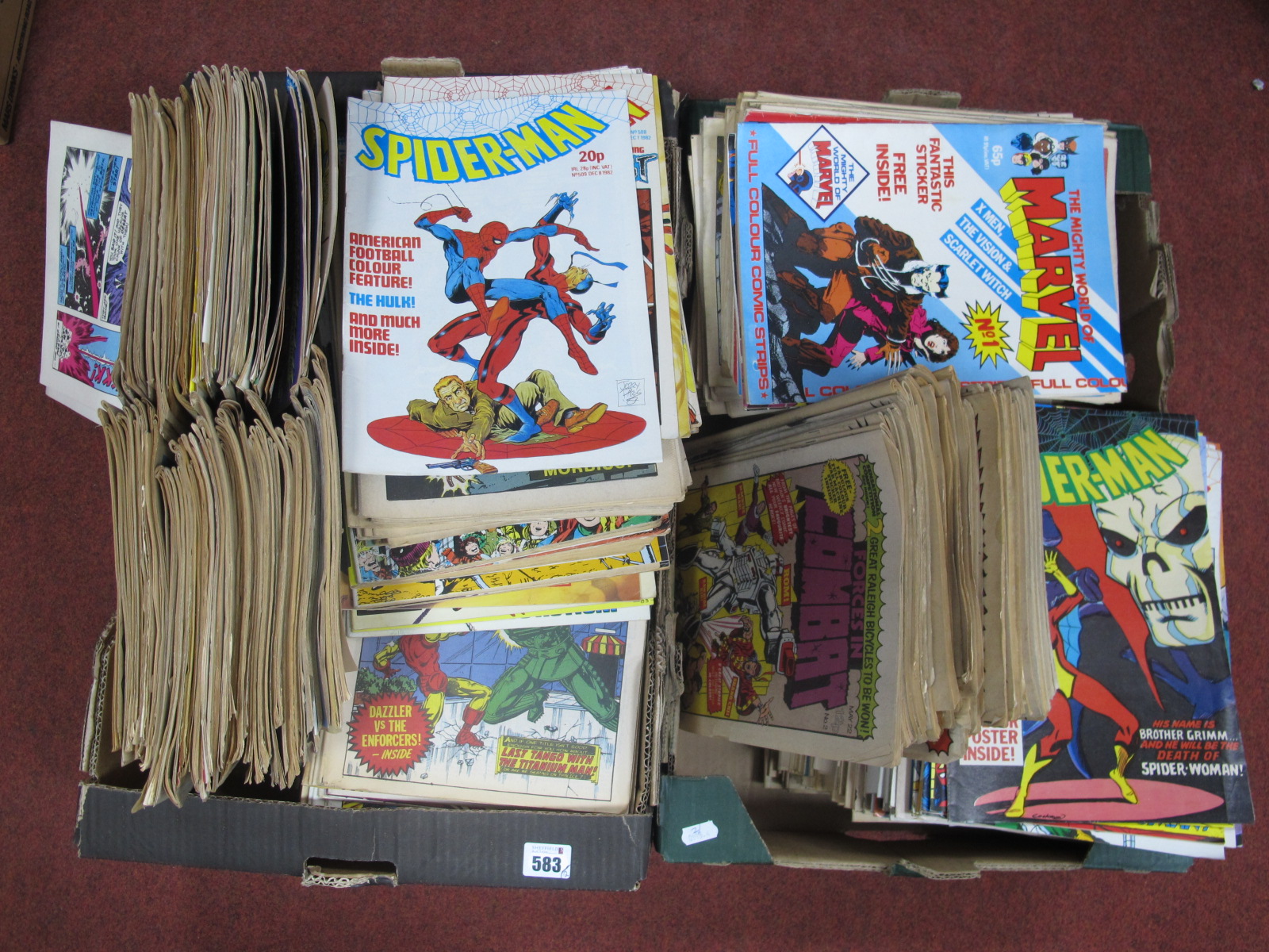 A Quantity of British Issue Marvel Comics, mostly 1980's to include Spider-Man, The Mighty World