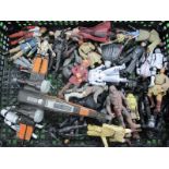Approximately Twenty Miniature Star Wars Figures and Fighter Ship.