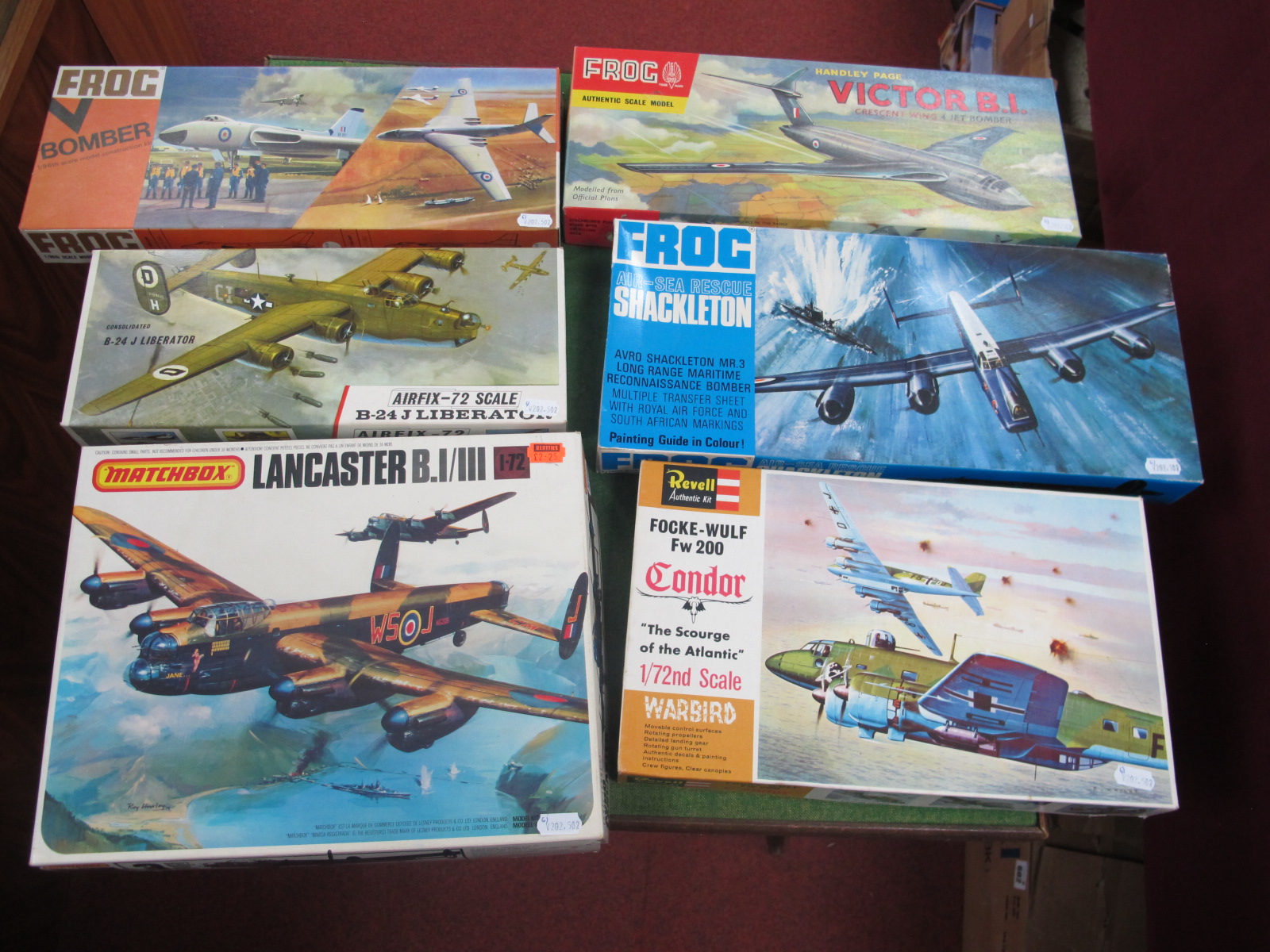 Six Plastic Model Aircraft Kits by Frog, Airfix, Matchbox, Revell, to include Airfix 72 scale B.I,