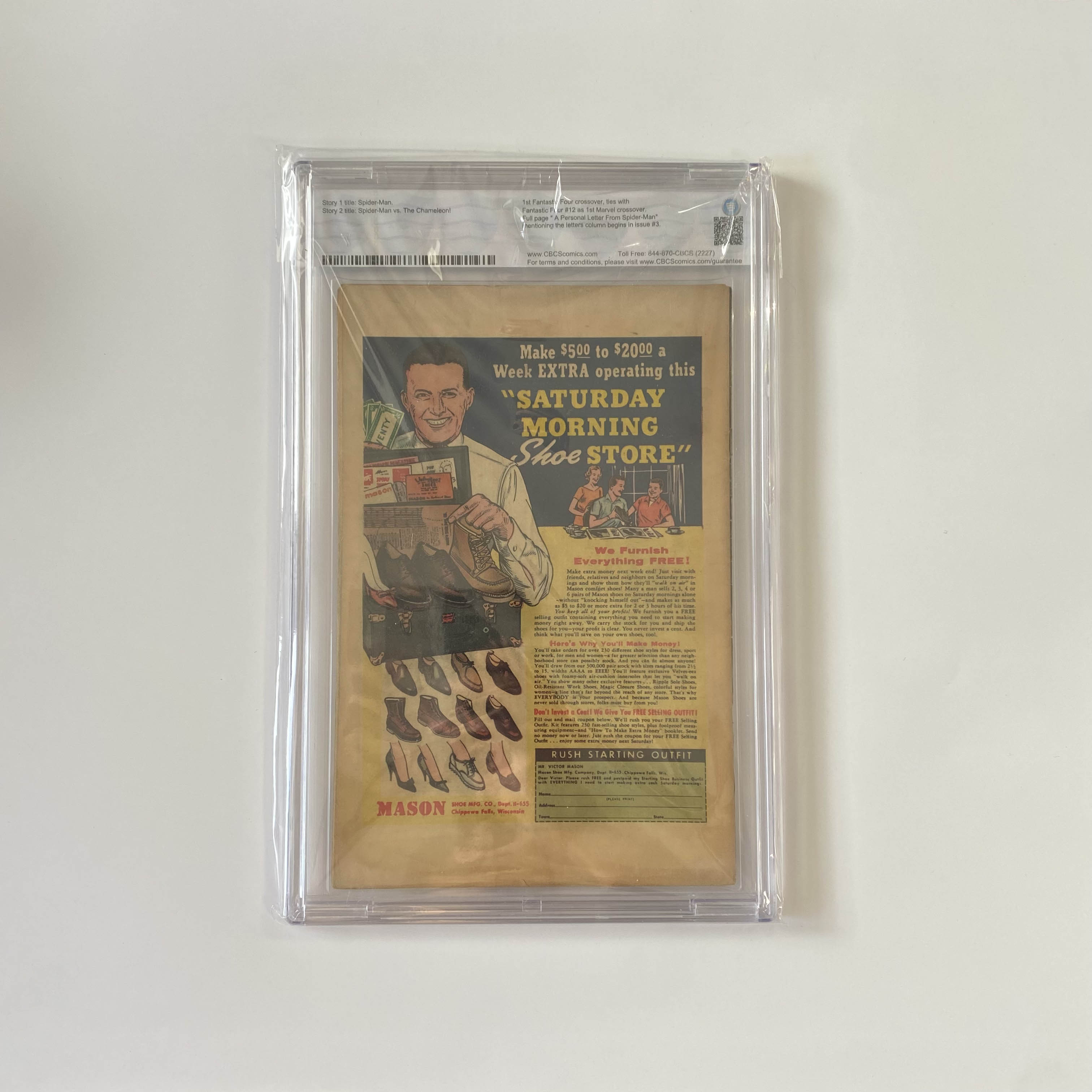 Amazing Spider-Man #1/No 1 CBCS 5.5 Key Marvel Comic 1963 Pence copy. First Spider-man in his own - Image 2 of 2