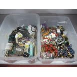 A Mixed Lot of Assorted Modern Costume Jewellery :- Two Boxes