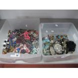 A Mixed Lot of Assorted Modern Costume Jewellery :- Two Boxes