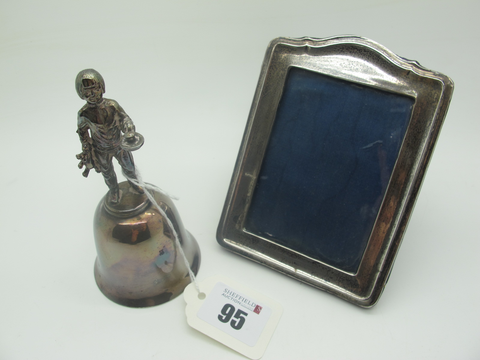 A Small Hallmarked Silver Rectangular Photograph Frame, on plush easel back, overall height 12.