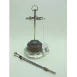 A Hallmarked Silver Mounted Hat Pin Stand, SB&SLd, Birmingham 1908; together with five hat pins.