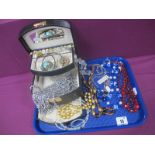 Micromosaic and Other Brooches, assorted bead necklaces, Jon Richard necklace, Jaeger fresh water