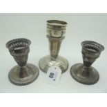 A Pair of Duchin Creation Candlesticks, stamped "Sterling"(weighted); together with a 'Crown