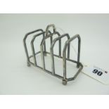 A Small Hallmarked Silver Five Bar Toast Rack, MH&CoLd, Sheffield 1929, of plain angular design (