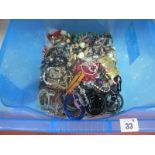 Assorted Costume Jewellery, including bead necklaces, bangles, etc :- One Box