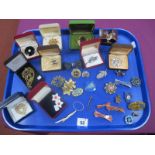 A Collection of Assorted Costume Brooches, including novelty spider, ceramic flower, a decorative