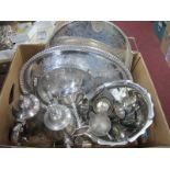 Ashberry Plated Tea Service, goblets, trays, other plated ware:- One Box