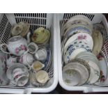 Czech Teapot, large quantity of plates, other ceramics:- Two Baskets.