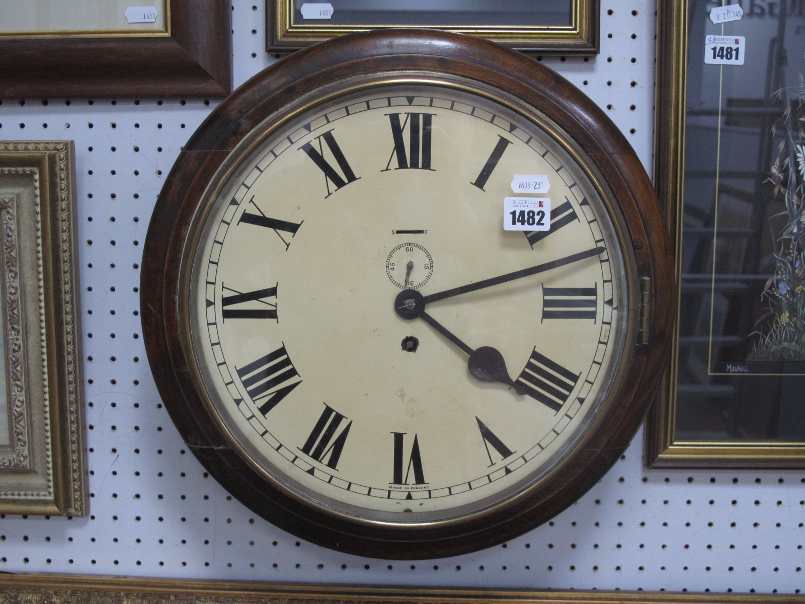 XX Century Wall Clock, with a white dial, Roman numerals, (with minute dial).