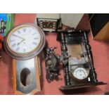 A XIX Century Vienna Wall Clock Case; together with one other wall clock, with fusee movement.