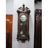 E. Jsenarm Minister XIX Century Vienna Wall Clock, with an ebonised finial, white dial, Roman