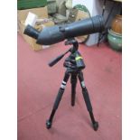 Optus 93-12500 Spotting Scope; together with a tripod.