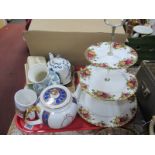 Royal Albert 'Old Country Roses' Cake Stand, Doulton 'Gaffers' dish, Lurpak, other ceramics:- One
