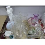 Masons Mandalay Bowl, Boda glass vase with coloured stripes, glass decanter, etc:- One Tray.