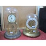 Anniversary Clock, under a glass dome; together with one other mantel clock. (2)
