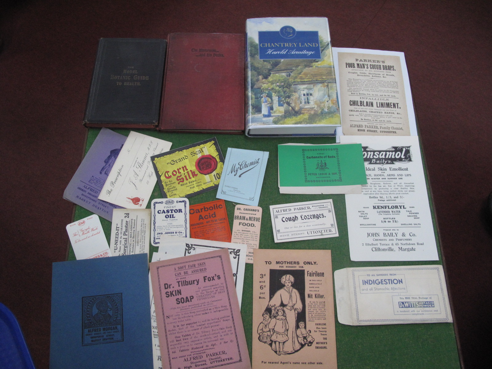 A Selection of Yorkshire, Nottinghamshire and Other Counties, paper pharmaceutical ephemera circa