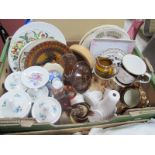 Old Foley Storage jars, plates, loving cup, lustre ware, etc:- One Box