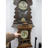 Ansonia 'Kenmore' Eight Day Mantel Clock; together with one other walnut late XIX Century German