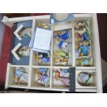 Franklin Mint Hotel Teddington Porcelain Sculpture Figures (twenty six), plus display property,