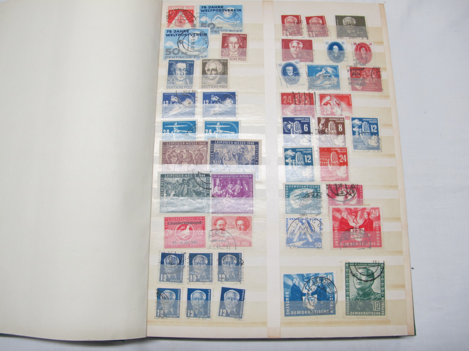 East Germany Stamp Collection, housed in a green stockbook, includes a good selection of high