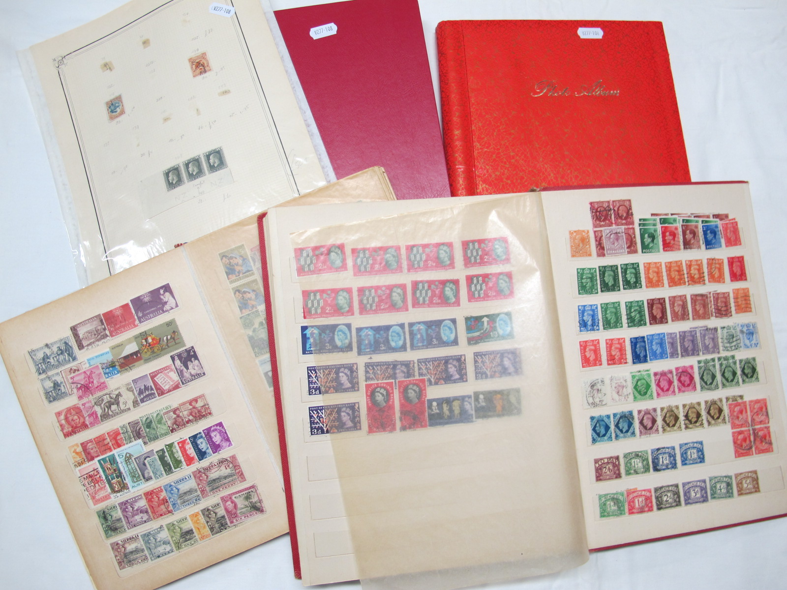 World Stamp Collection, Early to Modern, housed in three stock books, photograph album, and some