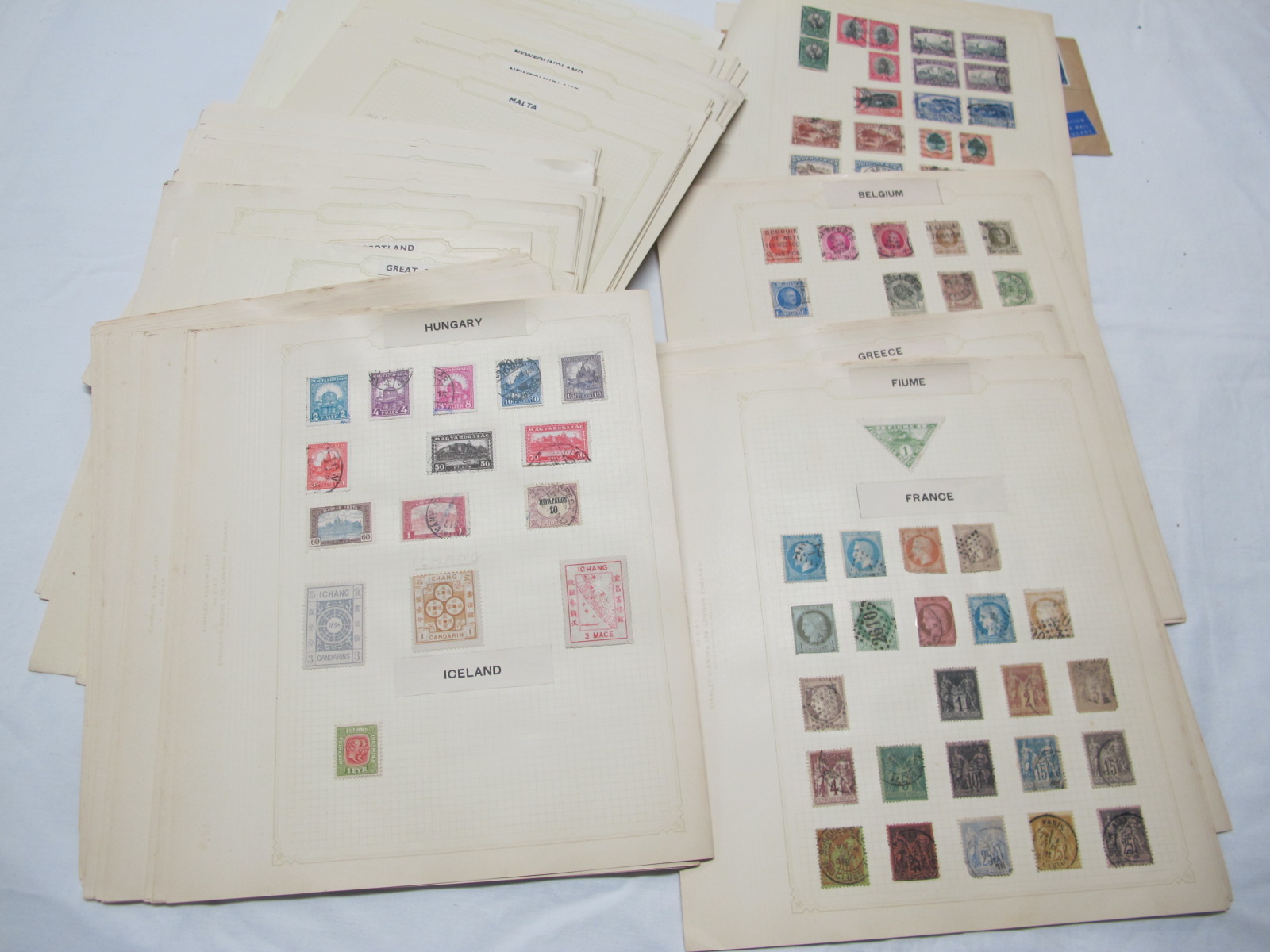 A Commonwealth and World Collection of Mint and Used Stamps on Album Leaves, many hundreds of
