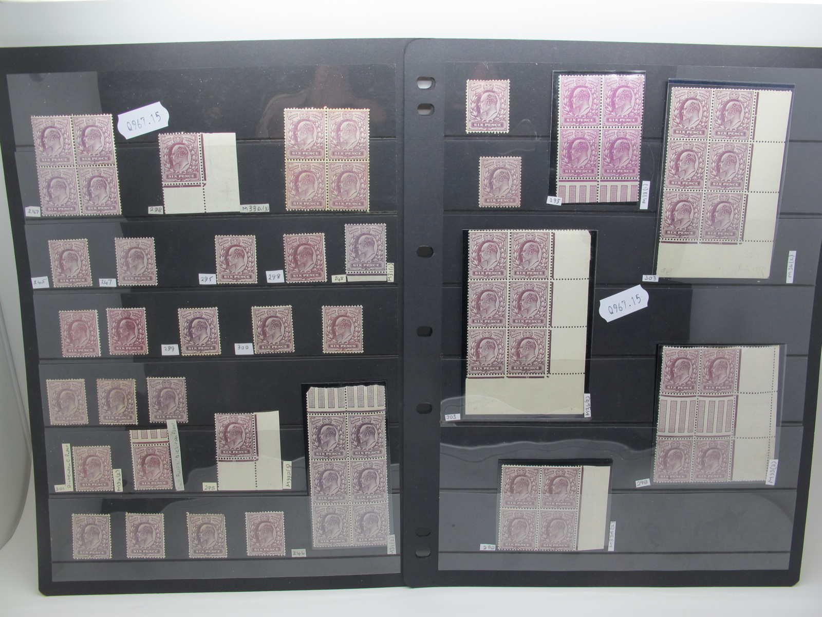 A Fine KEDVII Collection of 6d Stamps, mounted and unmounted mint, including inter pane block of