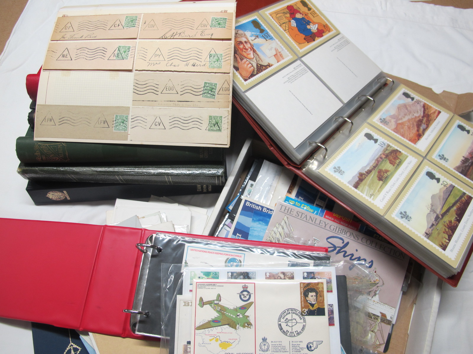 A Large Box of Empty and Part Filled Albums, G.B pre decimal and decimal F.D.C's, PHQ Cards and mint