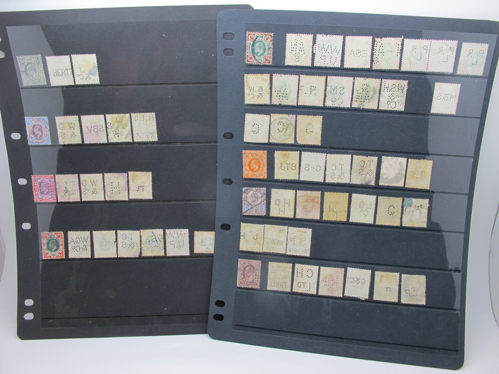 A Collection of KEDVII Perfins - ½d - 5/-, mainly fine used, good selection. - Image 2 of 3