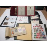 A Large Carton Containing Mint and Used Stamps, Trade Cards and Covers, in ten stock books, includes