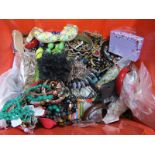 A Mixed Lot of Assorted Costume Jewellery, including beads, bangles, etc :- One Box