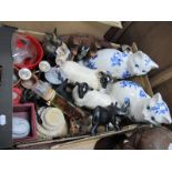 Pottery Cats, Coopercraft sheep, other models, etc:- One Box.