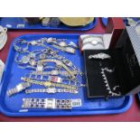 Assorted Ladies Dress Wristwatches, including marcasite etc :- One Tray